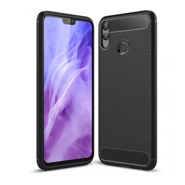 

Силиконовый противоударный чехол Polished Carbon для Huawei Honor 8X (Черный)