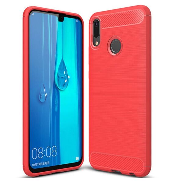 

Силиконовый противоударный чехол Polished Carbon для Huawei Y6 2019 (Красный)