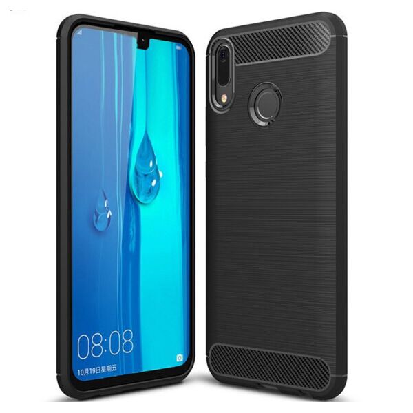 

Силиконовый противоударный чехол Polished Carbon для Huawei Y6 2019 (Черный)