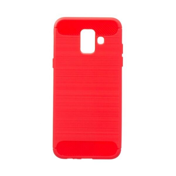 

Силиконовый противоударный чехол Polished Carbon для Samsung Galaxy J6 2018 (Красный)
