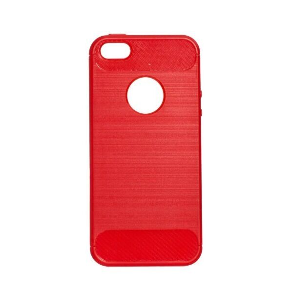 

Силиконовый противоударный чехол Polished Carbon для Apple iPhone 5G (Красный)