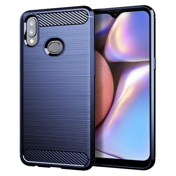 

Силиконовый противоударный чехол Polished Carbon для Samsung Galaxy A10s (DarkBlue)