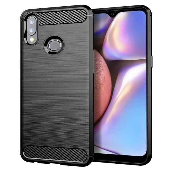 

Силиконовый противоударный чехол Polished Carbon для Samsung Galaxy A10s (Черный)