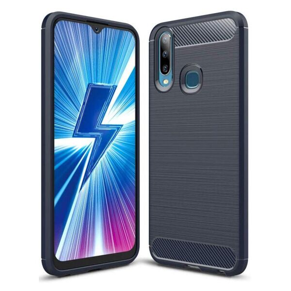 

Силиконовый противоударный чехол Polished Carbon для Vivo Y15 / Y17 (Синий)
