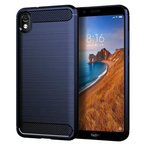 

Силиконовый противоударный чехол Polished Carbon для Xiaomi Redmi 7A (MidnightBlue)