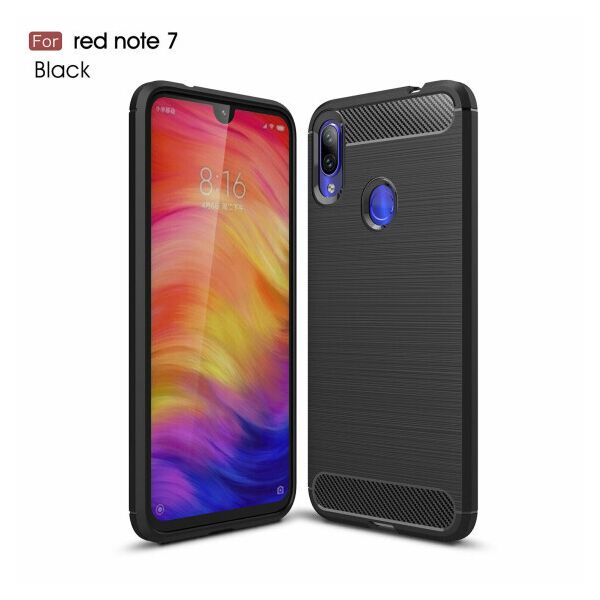 

Силиконовый противоударный чехол Polished Carbon для Xiaomi Redmi Note 7 / Note 7 Pro / Note 7s (Черный)