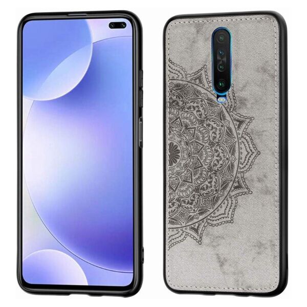 

TPU+Textile чехол Mandala с 3D тиснением для Xiaomi Redmi K30 (Серый)