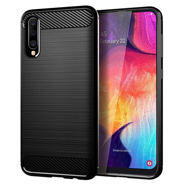 

Силиконовый противоударный чехол Polished Carbon для Samsung Galaxy A50 (A505F) / A50s / A30s (Черный)