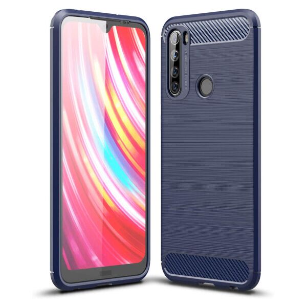 

Силиконовый противоударный чехол Polished Carbon для Xiaomi Redmi Note 8T (MidnightBlue)