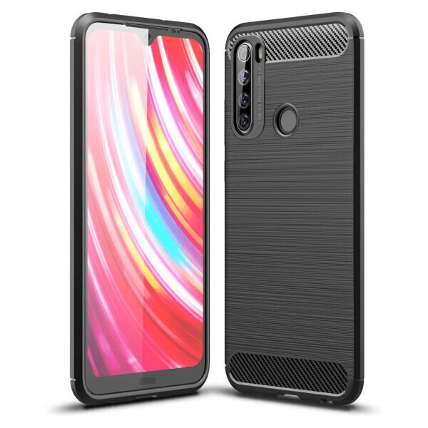 

Силиконовый противоударный чехол Polished Carbon для Xiaomi Redmi Note 8T (Черный)