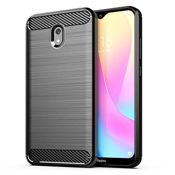 

Силиконовый противоударный чехол Polished Carbon для Xiaomi Redmi 8a (Черный)