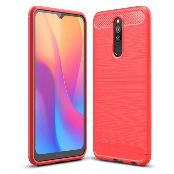 

Силиконовый противоударный чехол Polished Carbon для Xiaomi Redmi 8 (Красный)