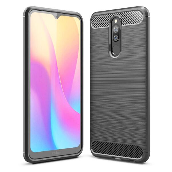 

Силиконовый противоударный чехол Polished Carbon для Xiaomi Redmi 8 (Серый)