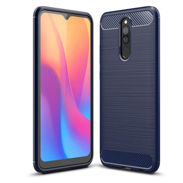 

Силиконовый противоударный чехол Polished Carbon для Xiaomi Redmi 8 (MidnightBlue)