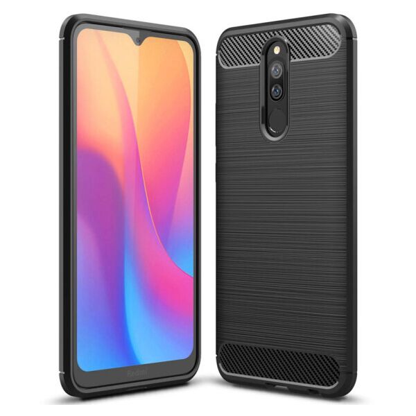 

Силиконовый противоударный чехол Polished Carbon для Xiaomi Redmi 8 (Черный)