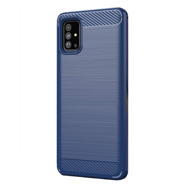 

Силиконовый противоударный чехол Polished Carbon для Samsung Galaxy A71 (DarkBlue)