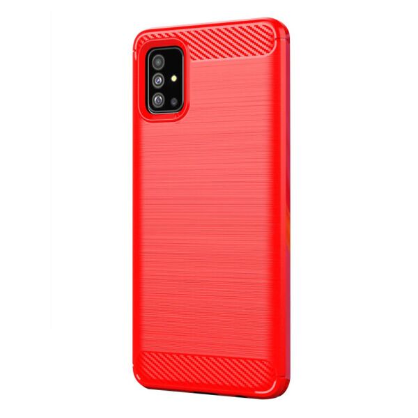 

Силиконовый противоударный чехол Polished Carbon для Samsung Galaxy A51 (Красный)