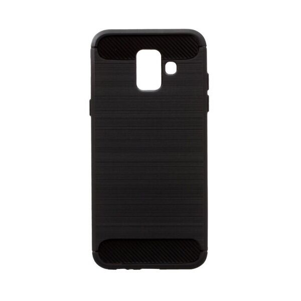 

Силиконовый противоударный чехол Polished Carbon для Samsung Galaxy J6 2018 (Черный)