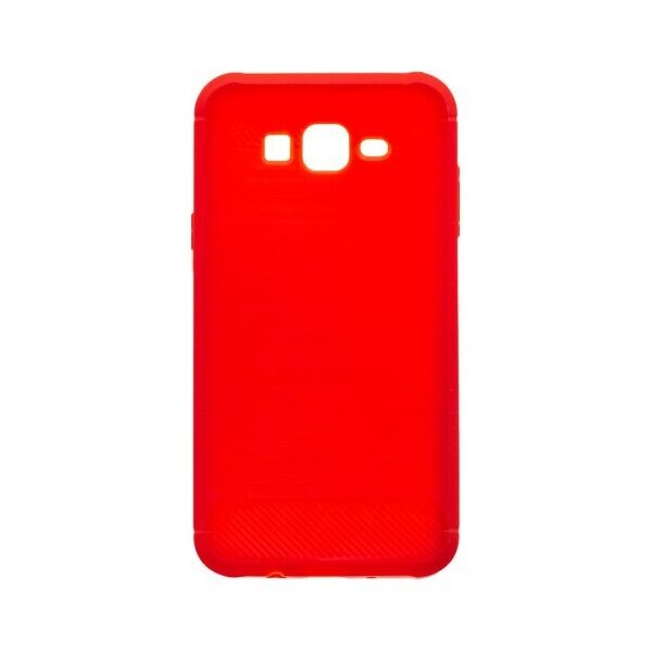 

Силиконовый противоударный чехол Polished Carbon для Samsung Galaxy J7 2015 (Красный)