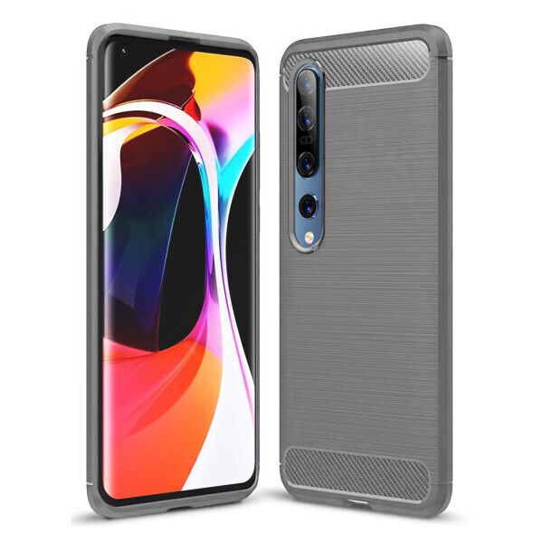 

Силиконовый противоударный чехол Polished Carbon для Xiaomi Mi 10 / Mi 10 Pro (Серый)