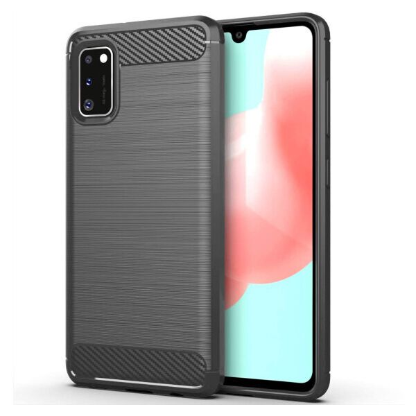 

Силиконовый противоударный чехол Polished Carbon для Samsung Galaxy A41 (Серый)