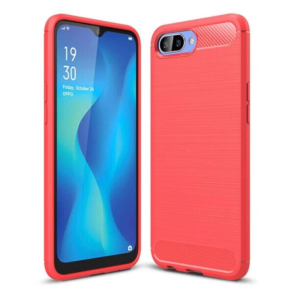 

Силиконовый противоударный чехол Polished Carbon для Realme C2 (Красный)