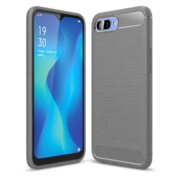

Силиконовый противоударный чехол Polished Carbon для Realme C2 (Серый)