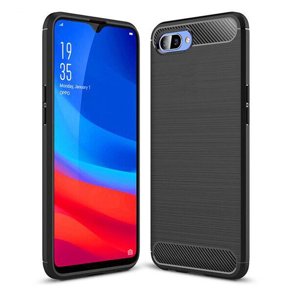 

Силиконовый противоударный чехол Polished Carbon для Realme C2 (Черный)