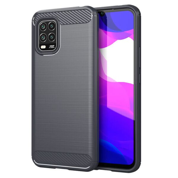 

Силиконовый противоударный чехол Polished Carbon для Xiaomi Mi 10 Lite (Серый)