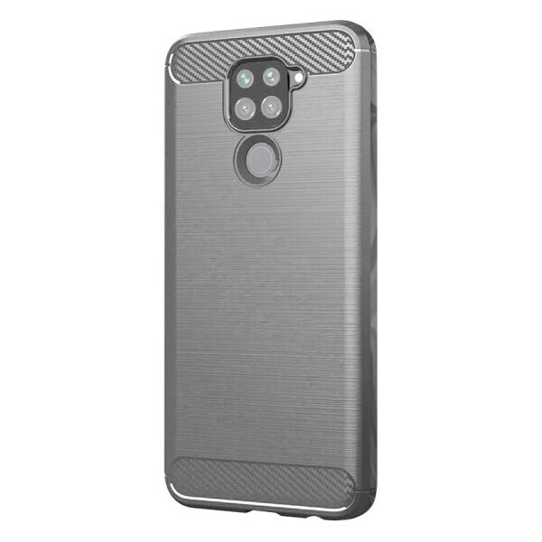 

Силиконовый противоударный чехол Polished Carbon для Xiaomi Redmi Note 9 (Серый)