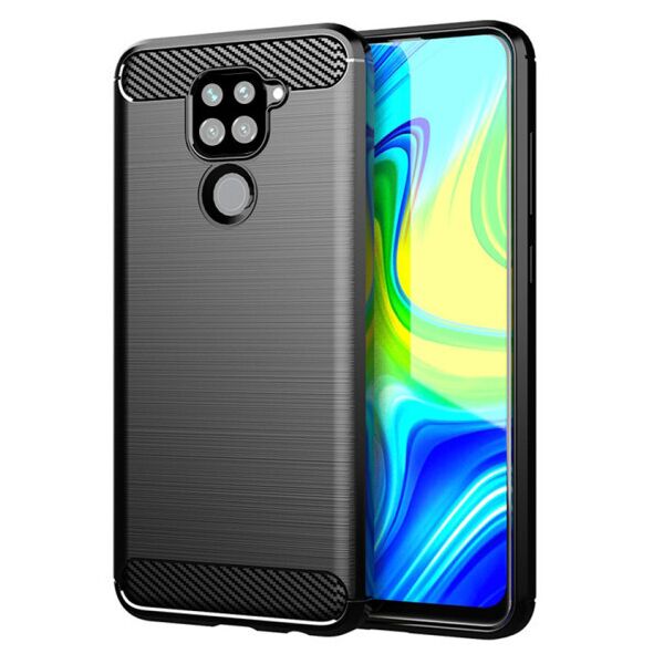 

Силиконовый противоударный чехол Polished Carbon для Xiaomi Redmi Note 9 (Черный)