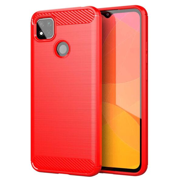 

Силиконовый противоударный чехол Polished Carbon для Xiaomi Redmi 9C (Красный)