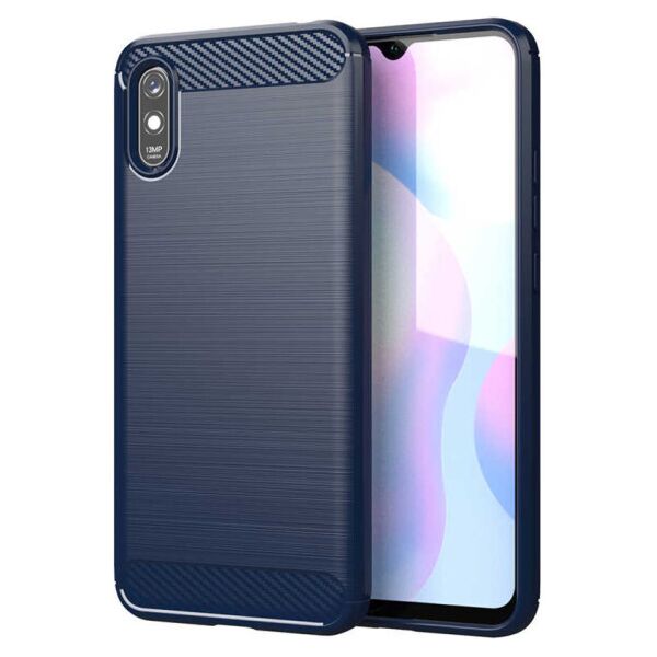 

Силиконовый противоударный чехол Polished Carbon для Xiaomi Redmi 9A (Синий)