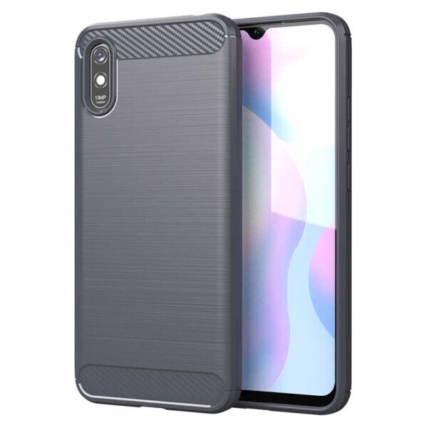 

Силиконовый противоударный чехол Polished Carbon для Xiaomi Redmi 9A (Серый)