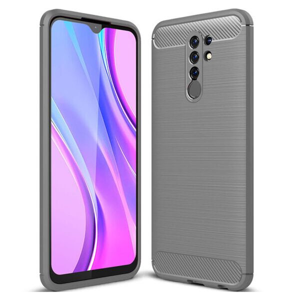 

Силиконовый противоударный чехол Polished Carbon для Xiaomi Redmi 9 (Серый)
