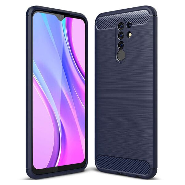 

Силиконовый противоударный чехол Polished Carbon для Xiaomi Redmi 9 (Синий)
