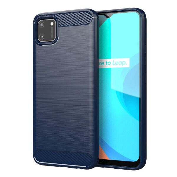

Силиконовый противоударный чехол Polished Carbon для Realme C11 (Синий)