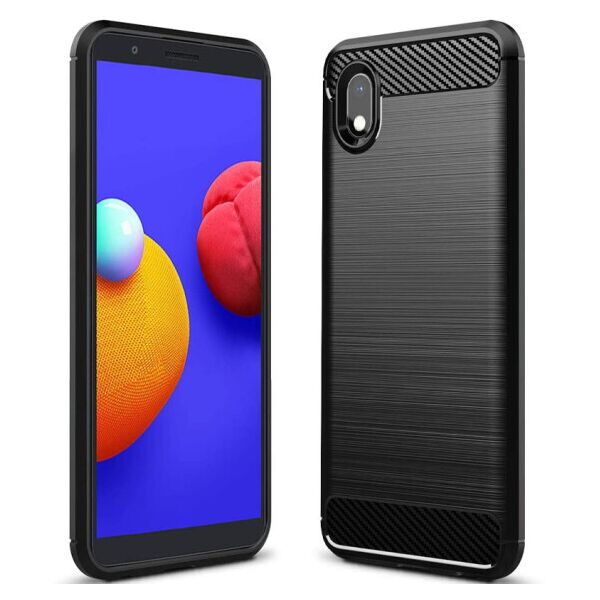 

Силиконовый противоударный чехол Polished Carbon для Samsung Galaxy M01 Core / A01 Core (Черный)