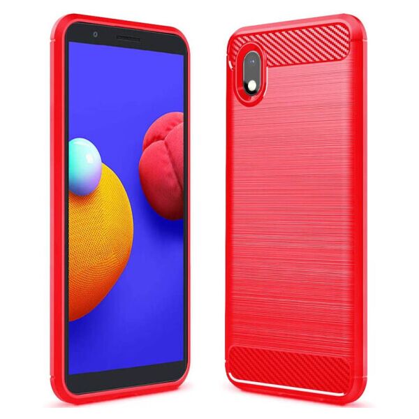 

Силиконовый противоударный чехол Polished Carbon для Samsung Galaxy M01 Core / A01 Core (Красный)