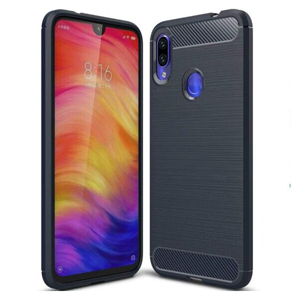 

Силиконовый противоударный чехол Polished Carbon для Xiaomi Redmi Note 7 / Note 7 Pro / Note 7s (Синий)