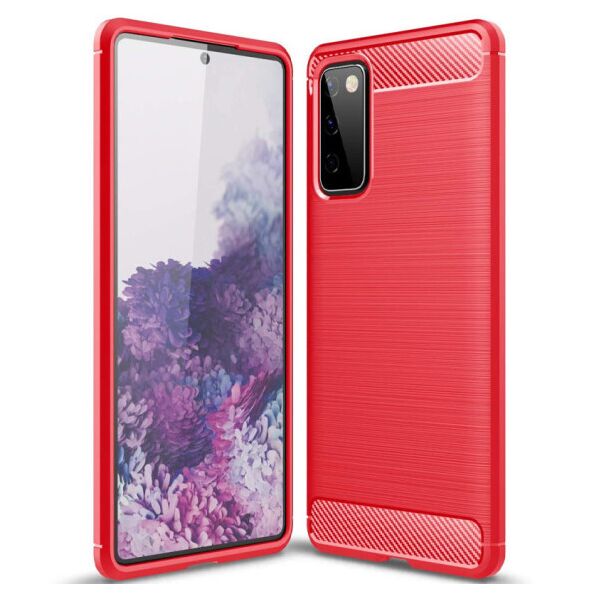 

Силиконовый противоударный чехол Polished Carbon для Samsung Galaxy S20 FE (Красный)