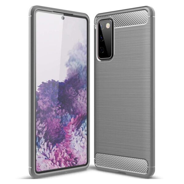 

Силиконовый противоударный чехол Polished Carbon для Samsung Galaxy S20 FE (Серый)
