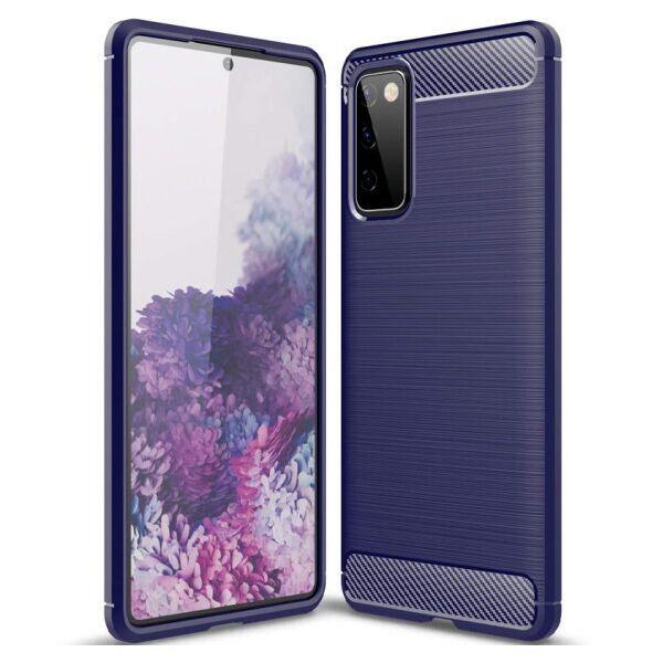 

Силиконовый противоударный чехол Polished Carbon для Samsung Galaxy S20 FE (Синий)