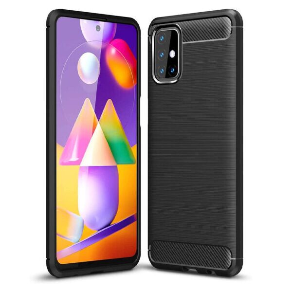 

Силиконовый противоударный чехол Polished Carbon для Samsung Galaxy M51 (Черный)