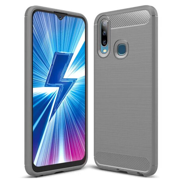 

Силиконовый противоударный чехол Polished Carbon для Vivo Y15 / Y17 (Серый)