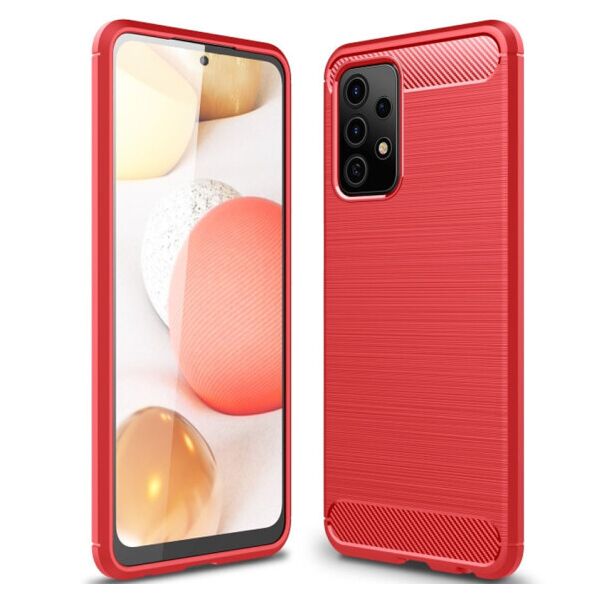 

Силиконовый противоударный чехол Polished Carbon для Samsung Galaxy A52 5G (Красный)