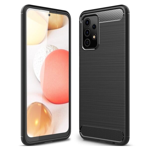 

Силиконовый противоударный чехол Polished Carbon для Samsung Galaxy A52 5G (Черный)