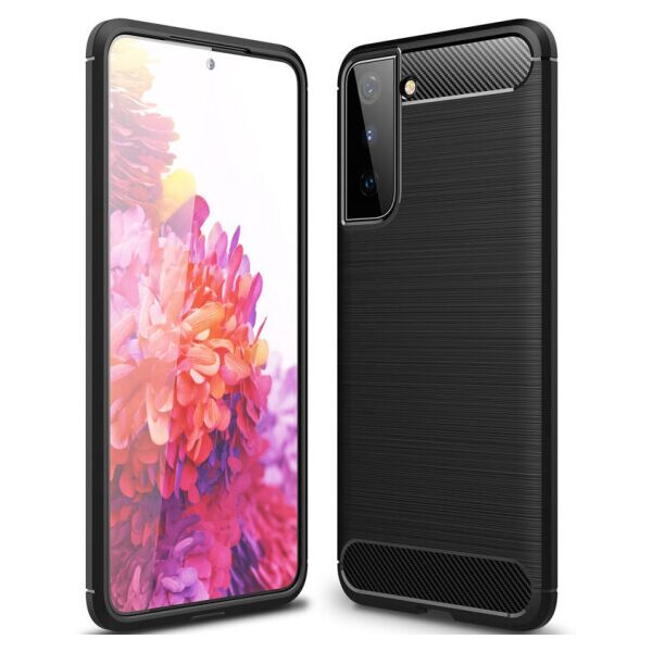 

Силиконовый противоударный чехол Polished Carbon для Samsung Galaxy S21 (Черный)