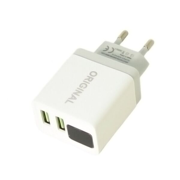 

Зарядное устройство адаптер 220В CX QC03 5740 с 2 USB и LED дисплеем