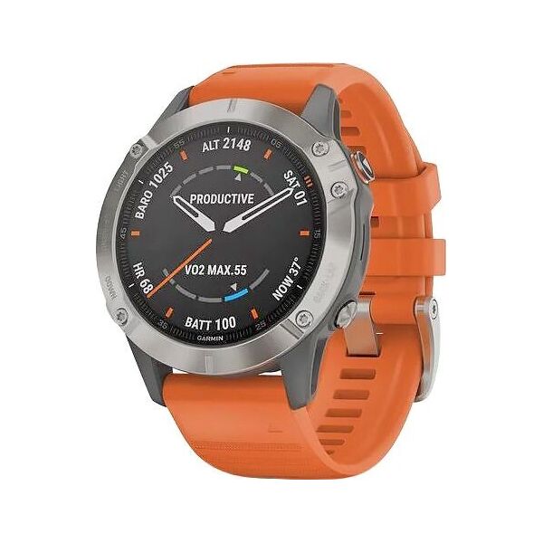 

Смарт-часы Garmin Fenix 6 Sapphire Titanium with Ember Orange Band (010-02158-13)